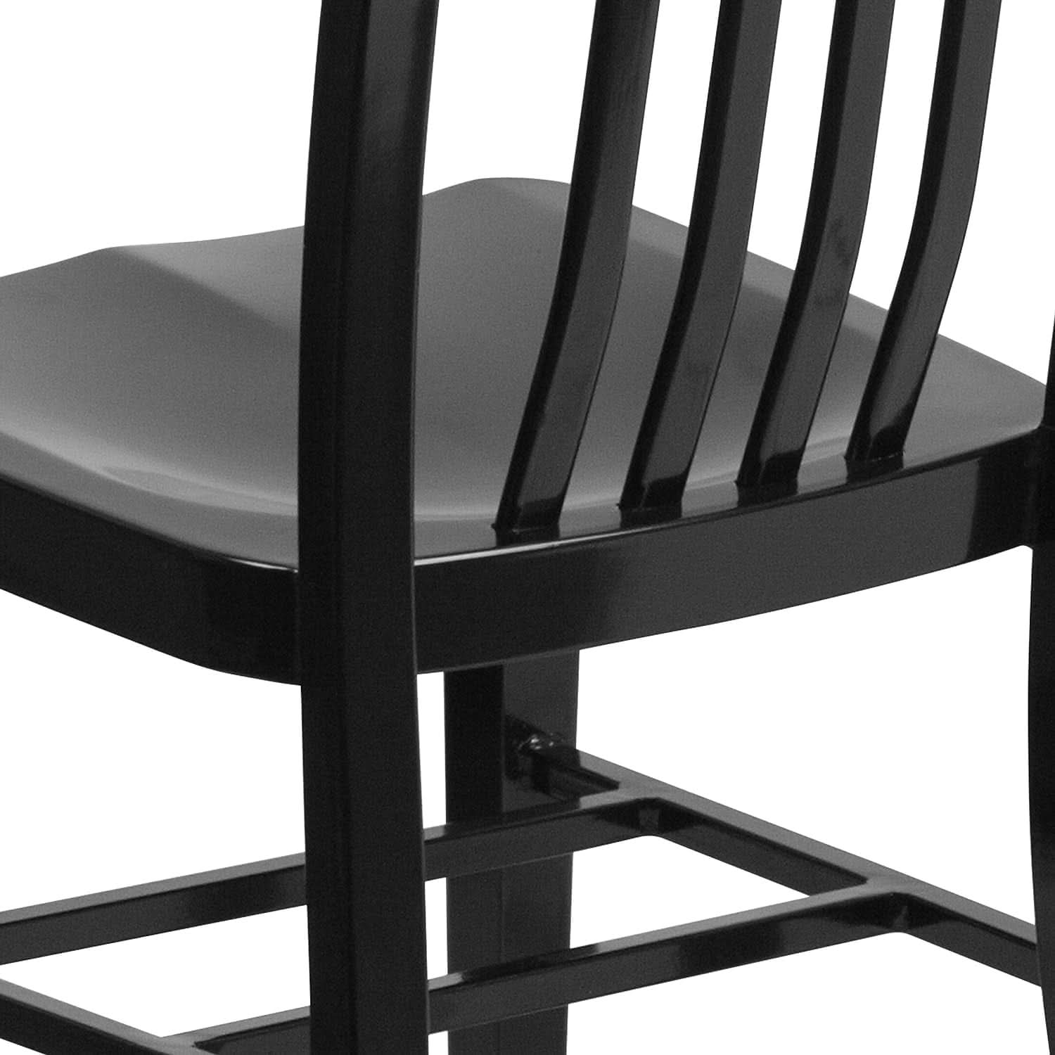 Commercial Grade Black Metal Indoor/Outdoor Dining Chair