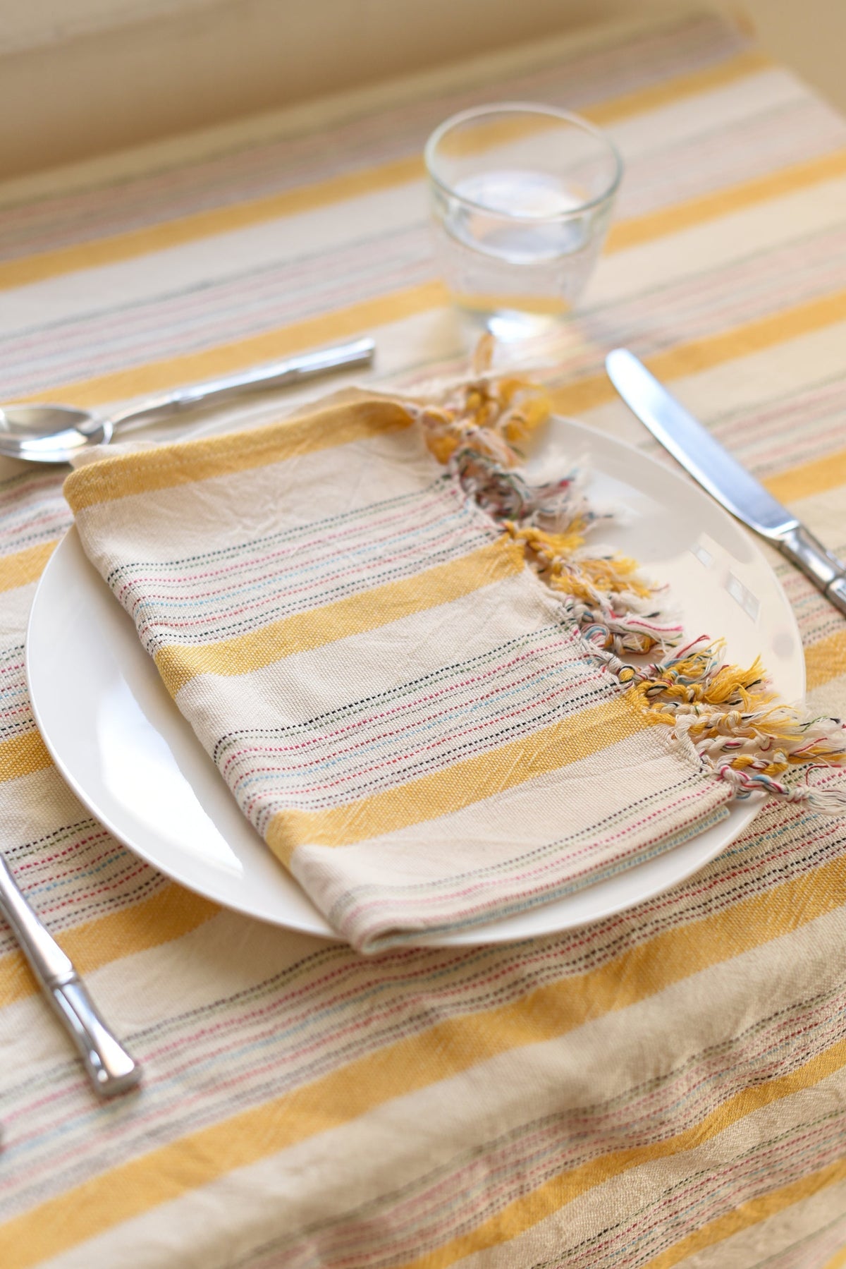 100% Turkish Cotton Yellow Ivory Montauk Hand Towel