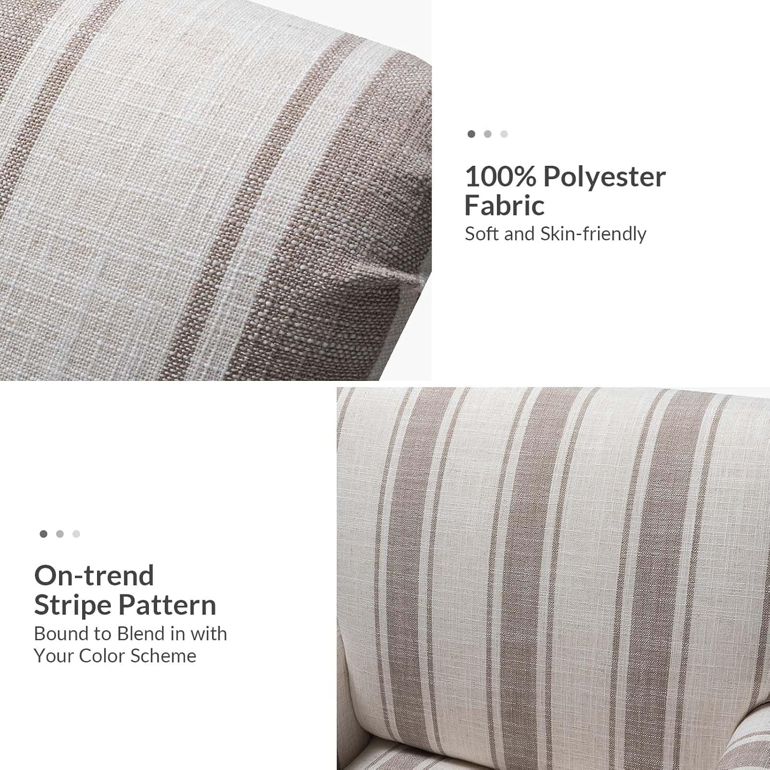 Tan Stripe Accent Chair