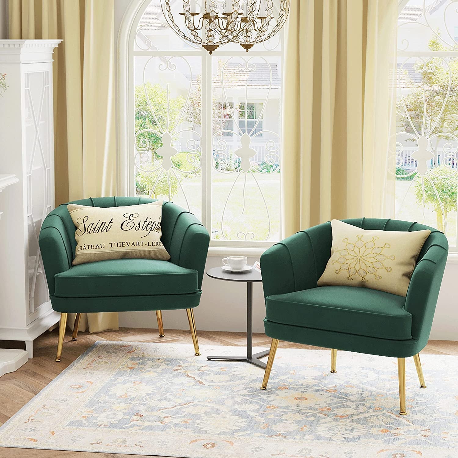 Green Velvet Accent Chair