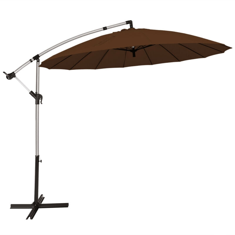 10 Ft Patio Offset Umbrella - Brown