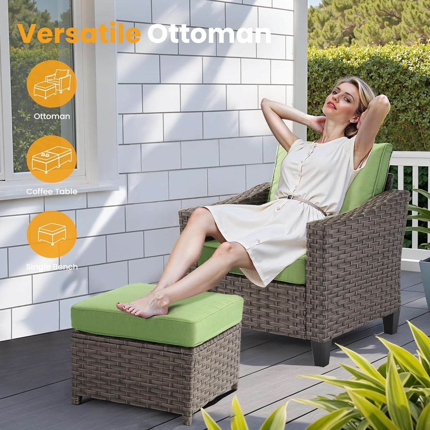 10 Piece Outdoor Patio Set with Fire Pit - Celadon