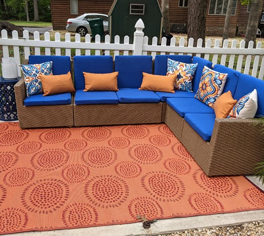 Molly Red/Orange Reversible Outdoor Mat