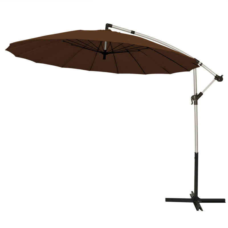 10 Ft Patio Offset Umbrella - Brown