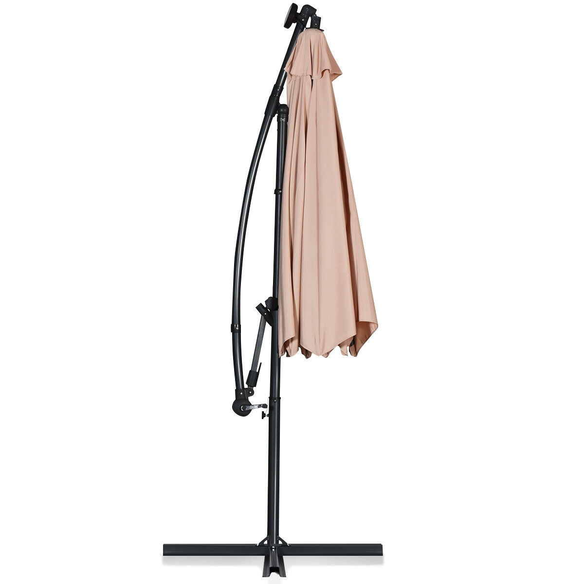 10 ft 360° Rotation Solar Powered LED Patio Offset Umbrella - 8 Colors