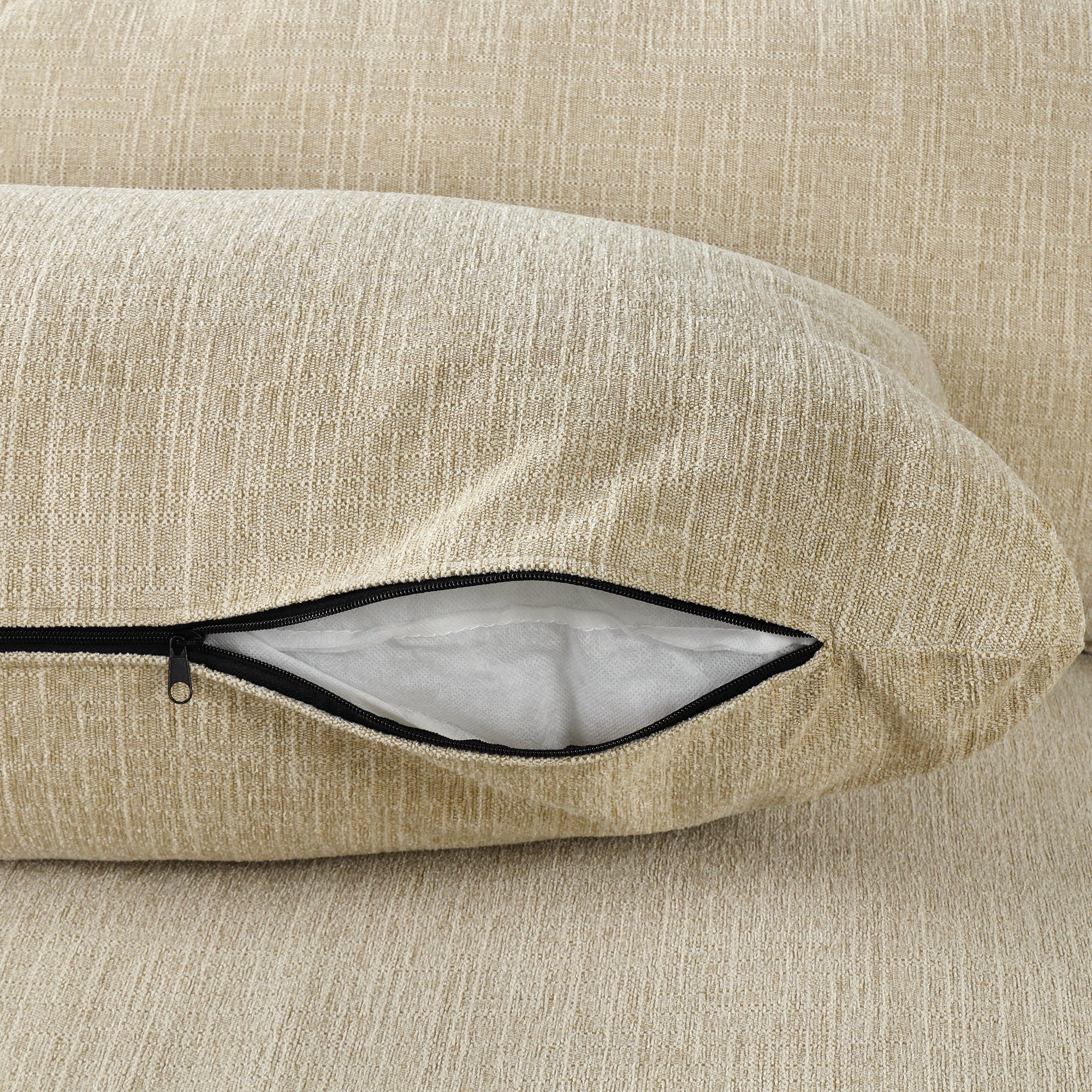 Chenille Upholstered Cloud Sofa Modular Sectional - Beige