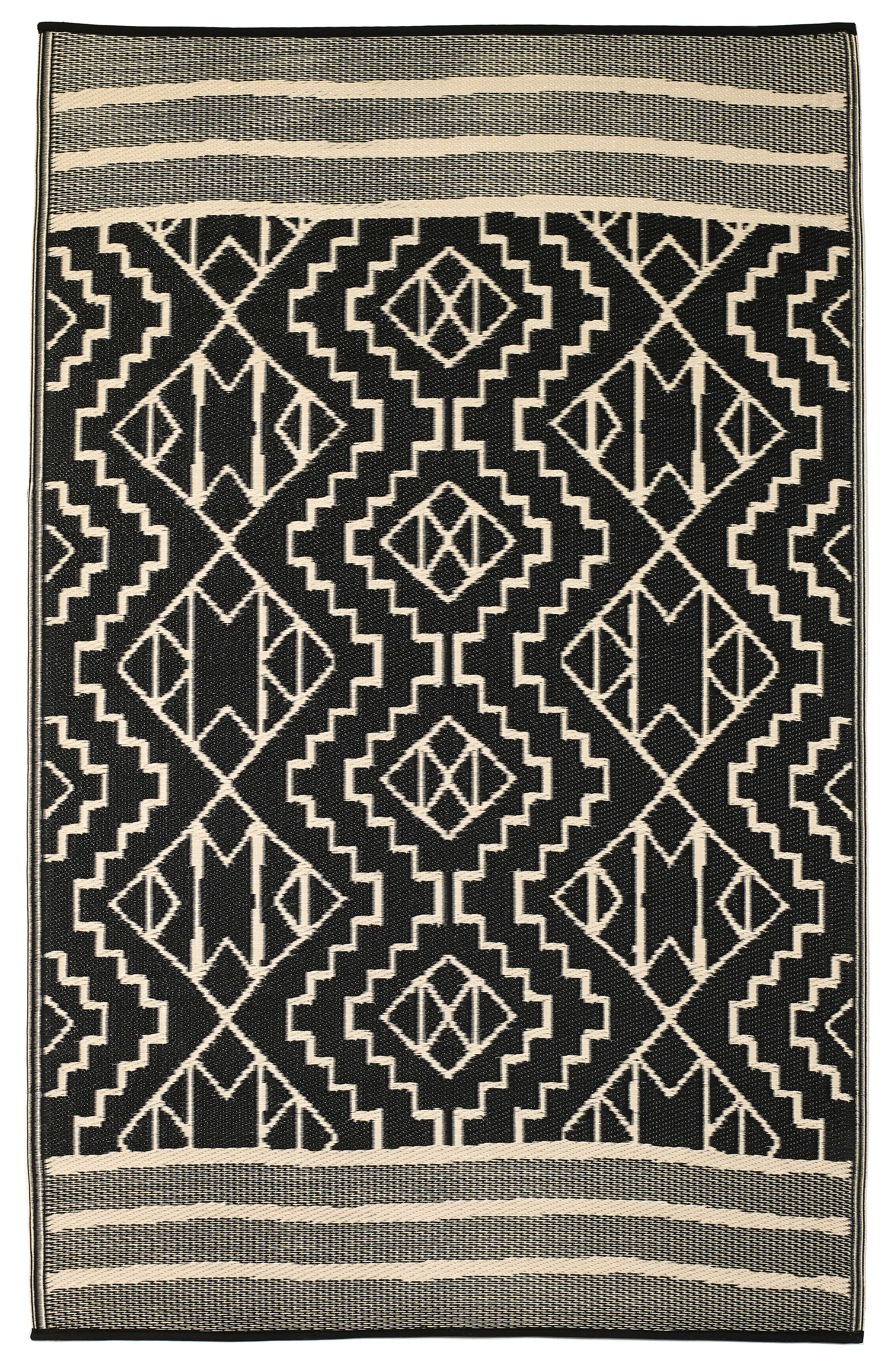 (SALE) Kilimanjaro - Black Reversible Outdoor Rug