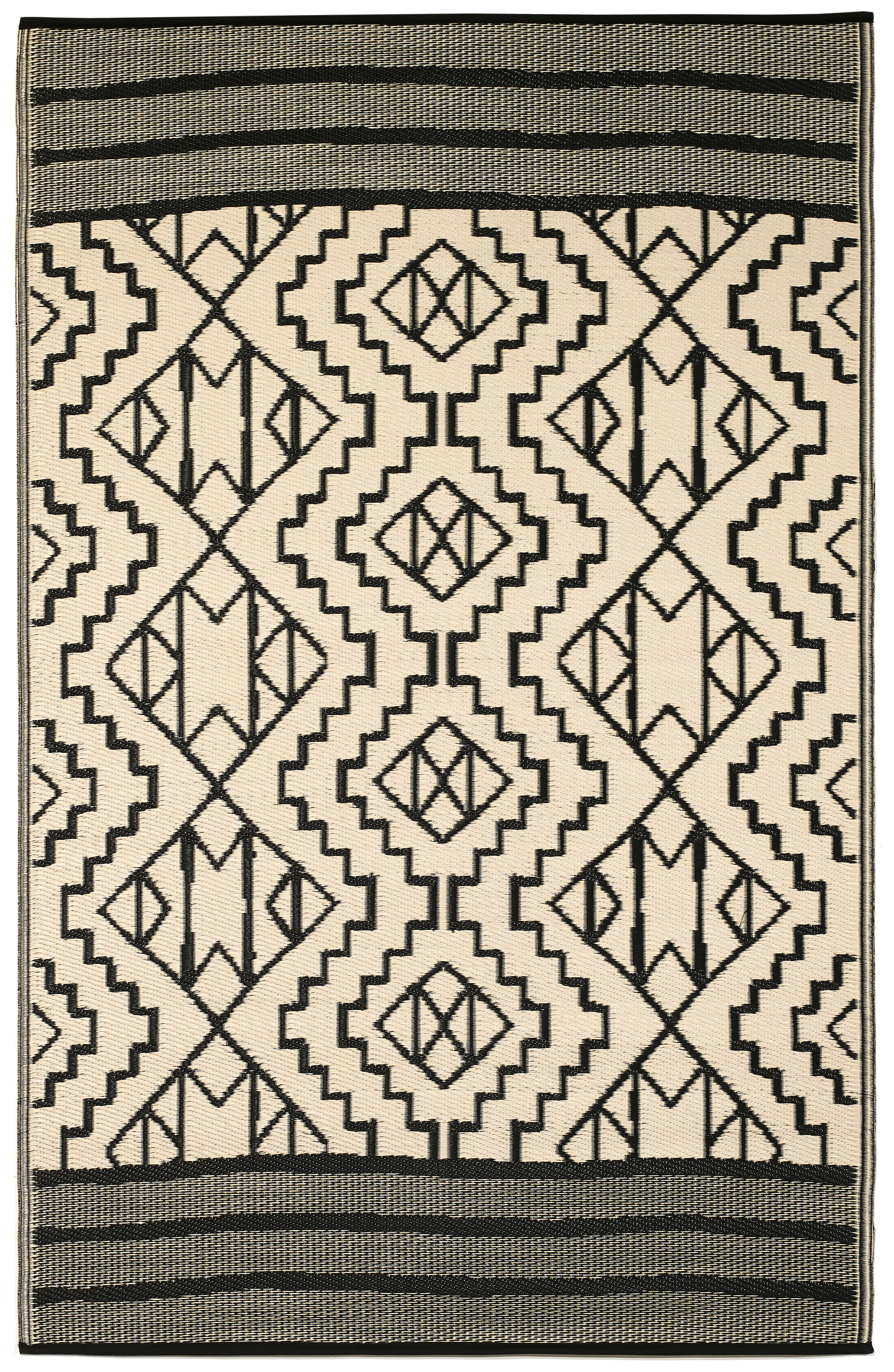 (SALE) Kilimanjaro - Black Reversible Outdoor Rug