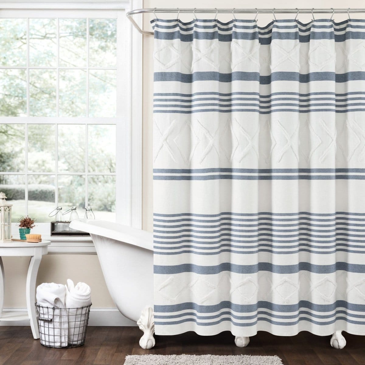 Urban Tufted Recycled Cotton Blend Shower Curtain