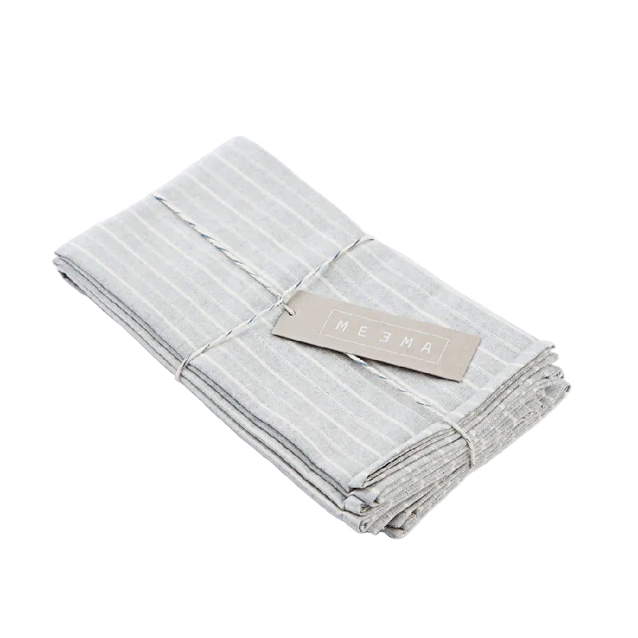 Grey Striped Cotton Napkin - Set Of 4