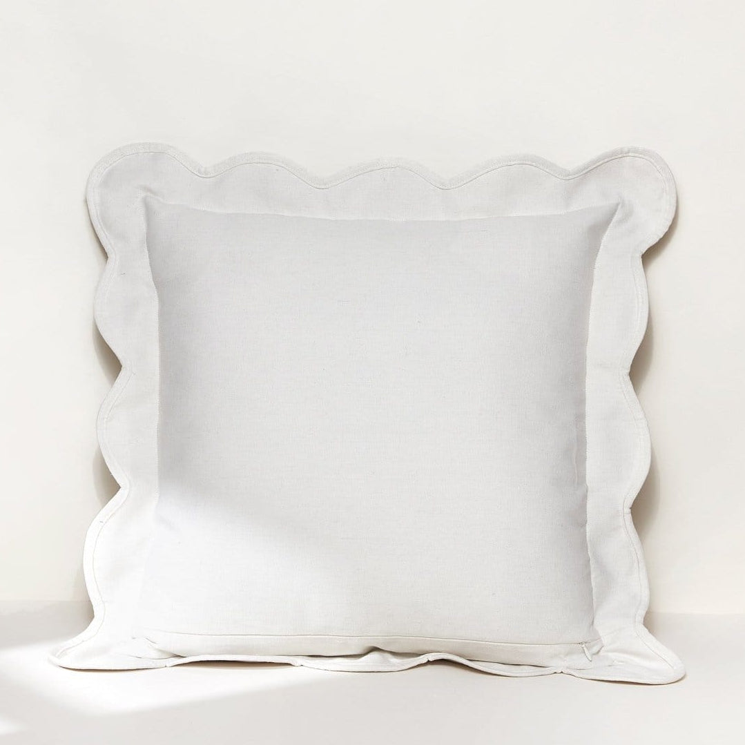 Coastal Chic Scalloped Edge Throw Pillow Cover