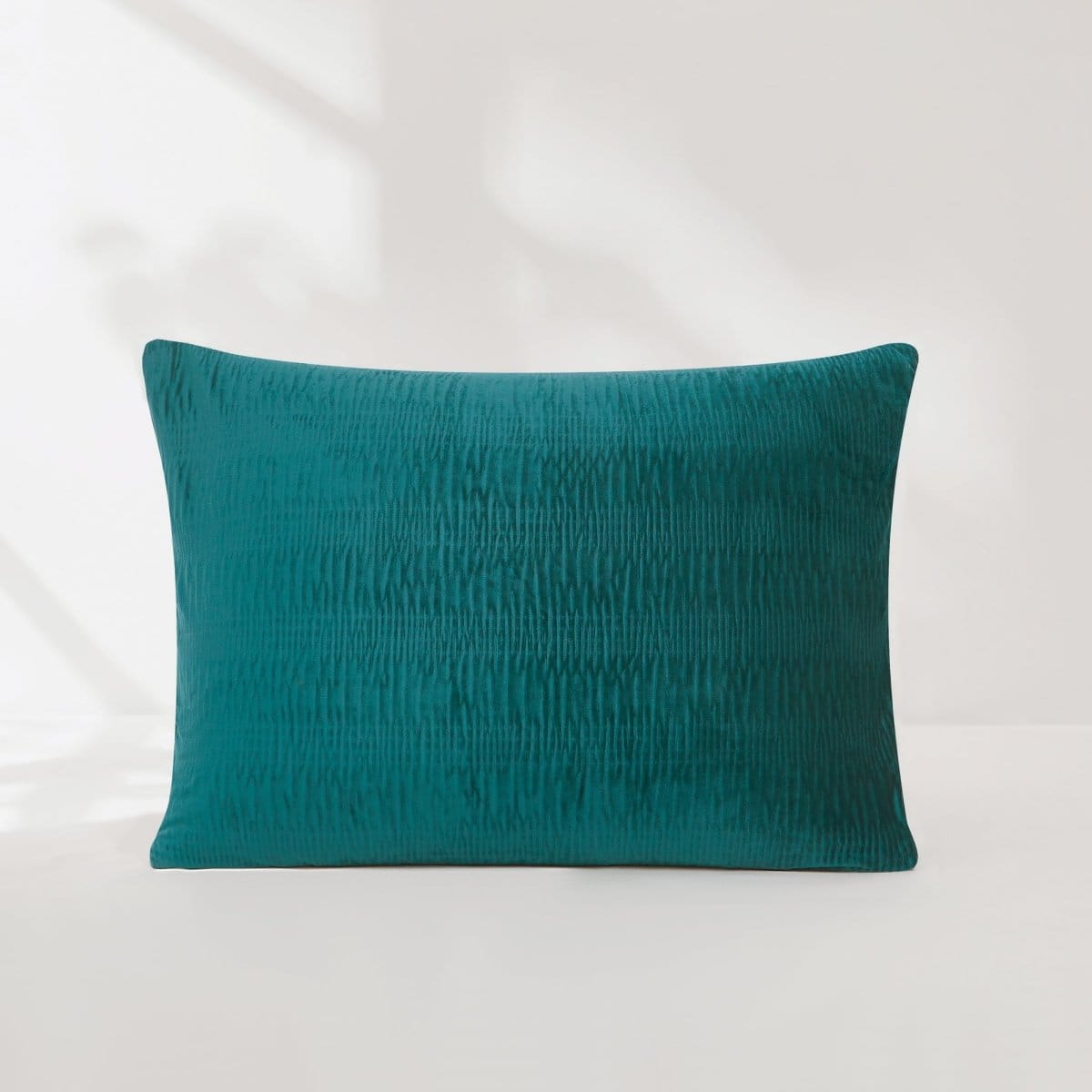 Azalea Ruched Velvet Stripe Comforter Set in Teal Green or Light Grey