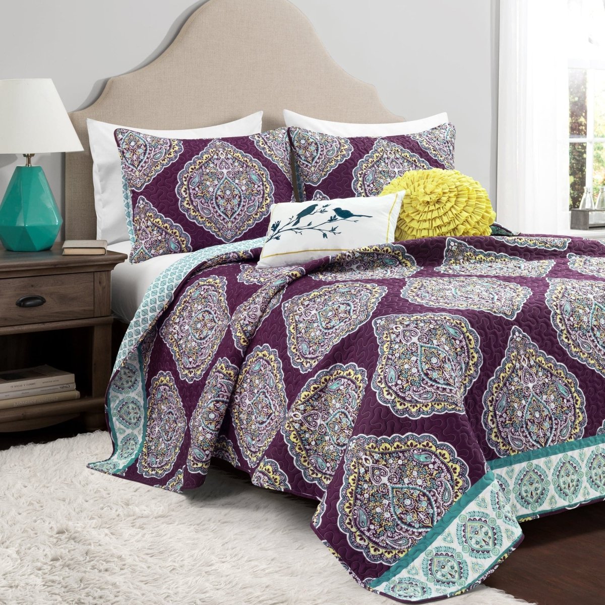 Harley 5 Piece Reversible Quilt Set - 2 Colors