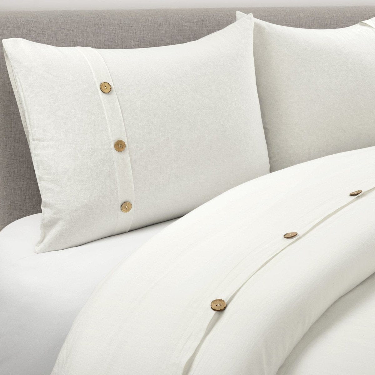 Belgian Flax Linen Rich Cotton Blend Duvet Cover 3 Piece Sets