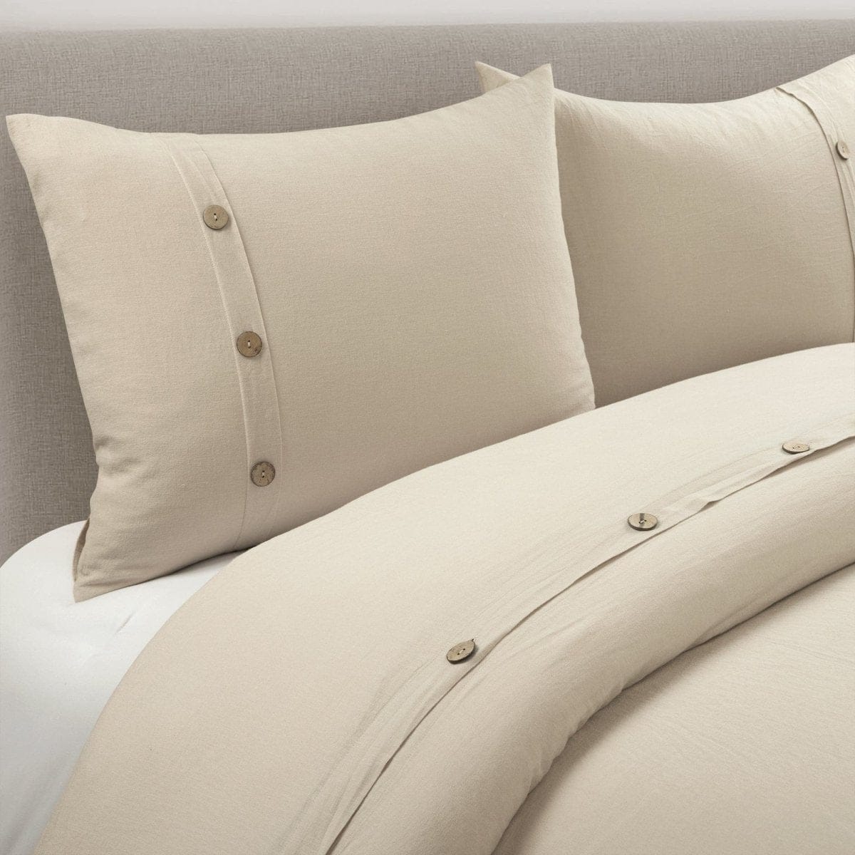 Belgian Flax Linen Rich Cotton Blend Duvet Cover 3 Piece Sets
