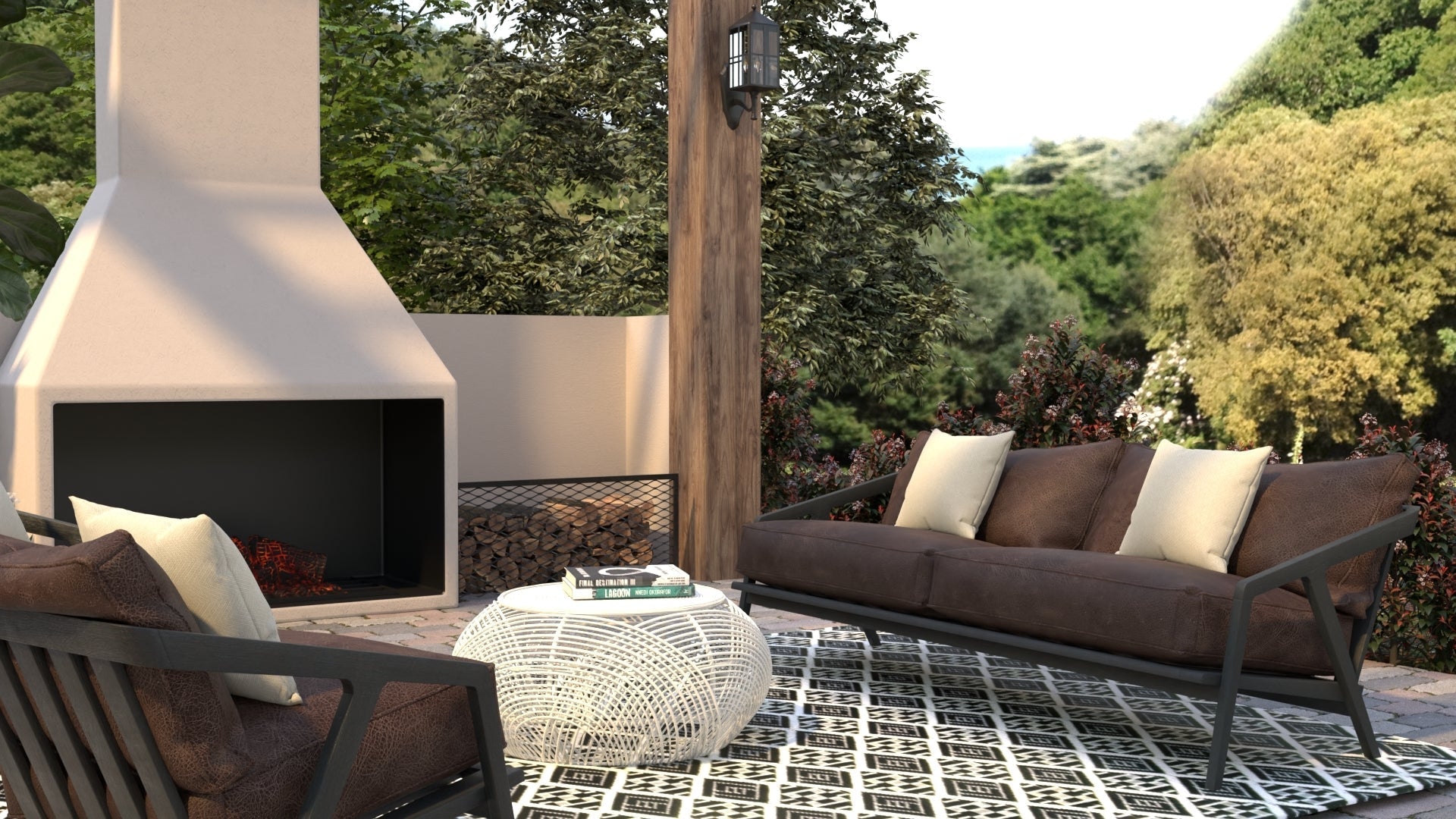 Scotch Black & White Reversible Outdoor Mat