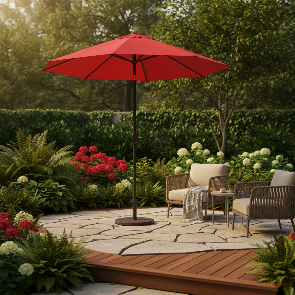 9 Foot Patio Umbrella - Red