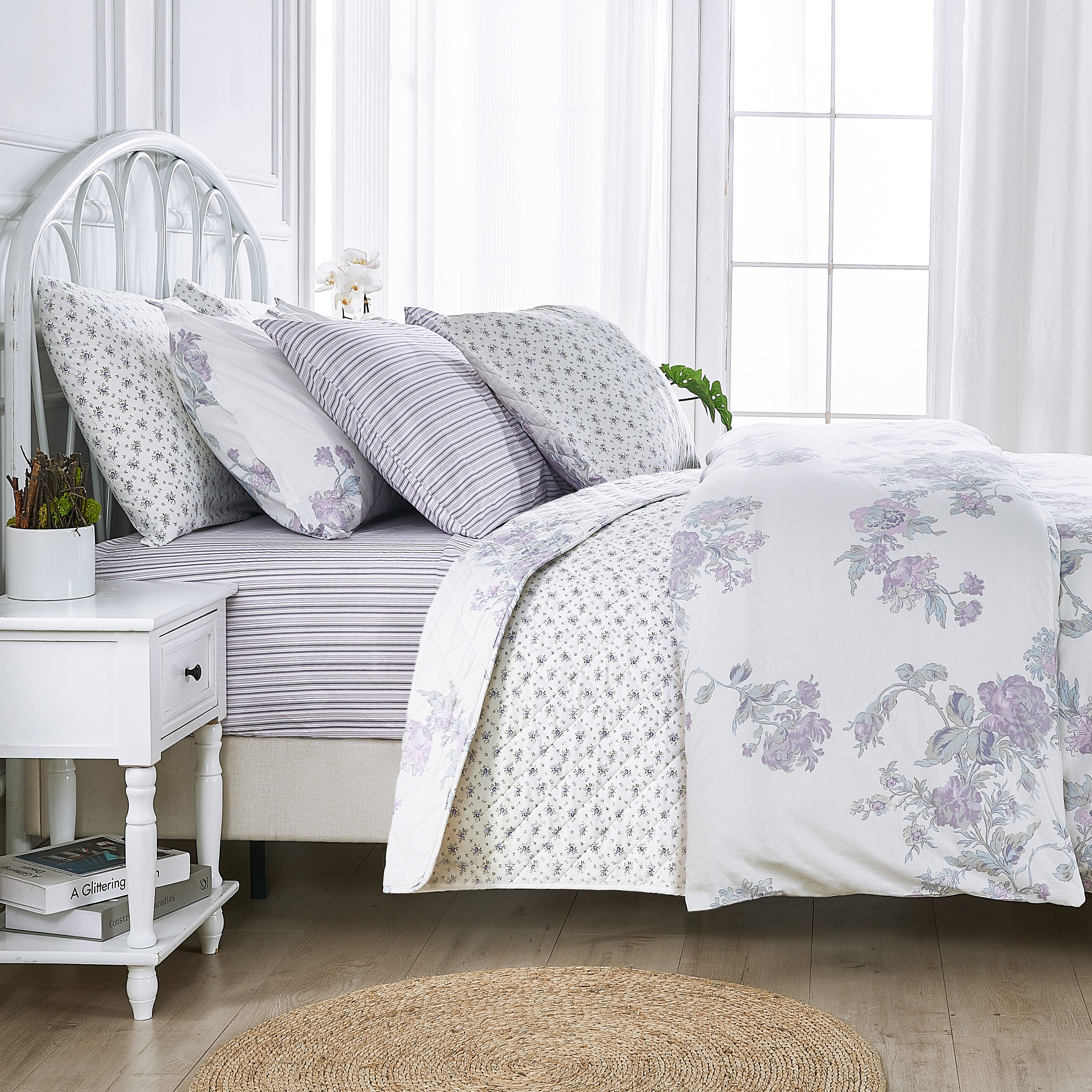 Jardin De Rose Printed Cotton Percale Duvet Sets