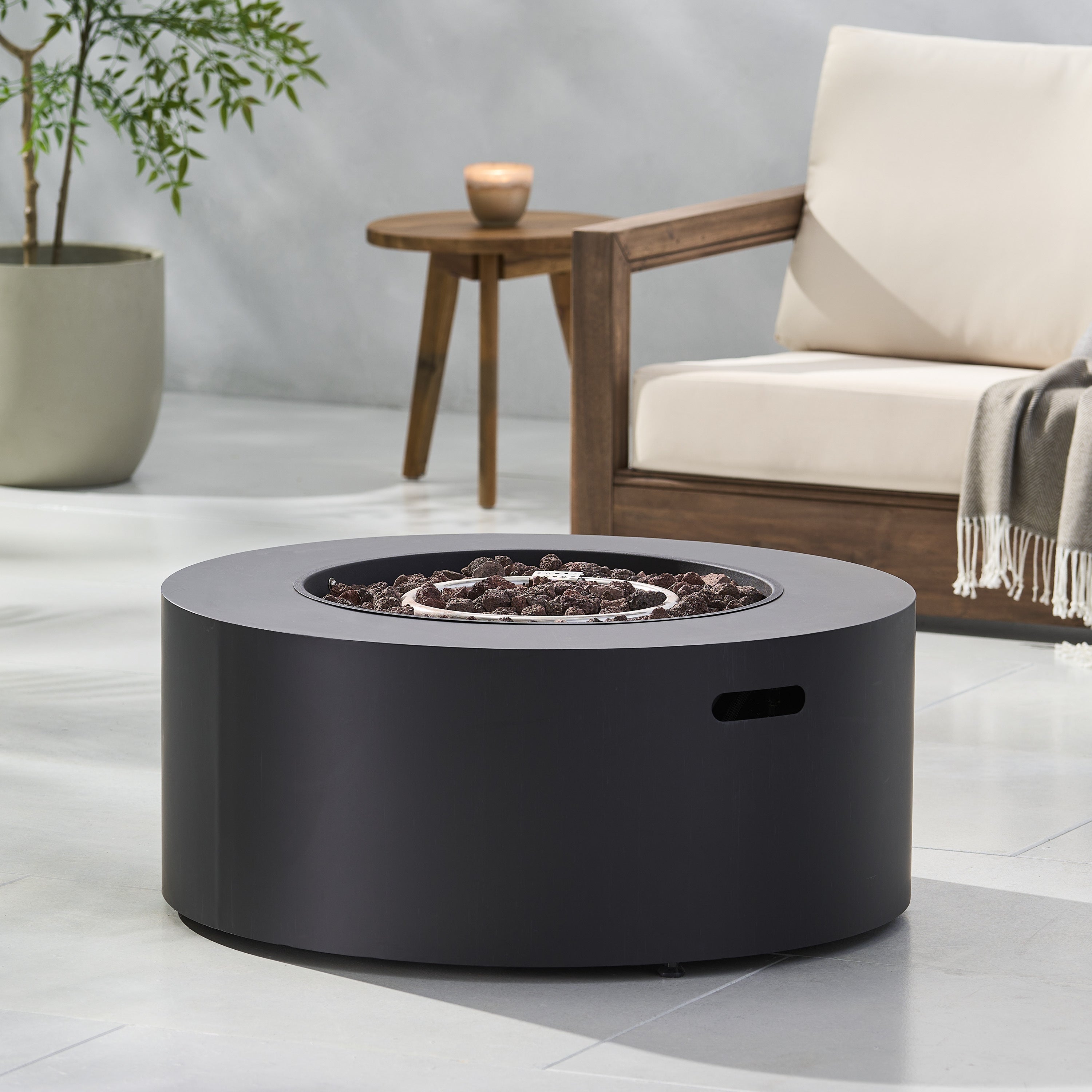Round Gas Fire Pit