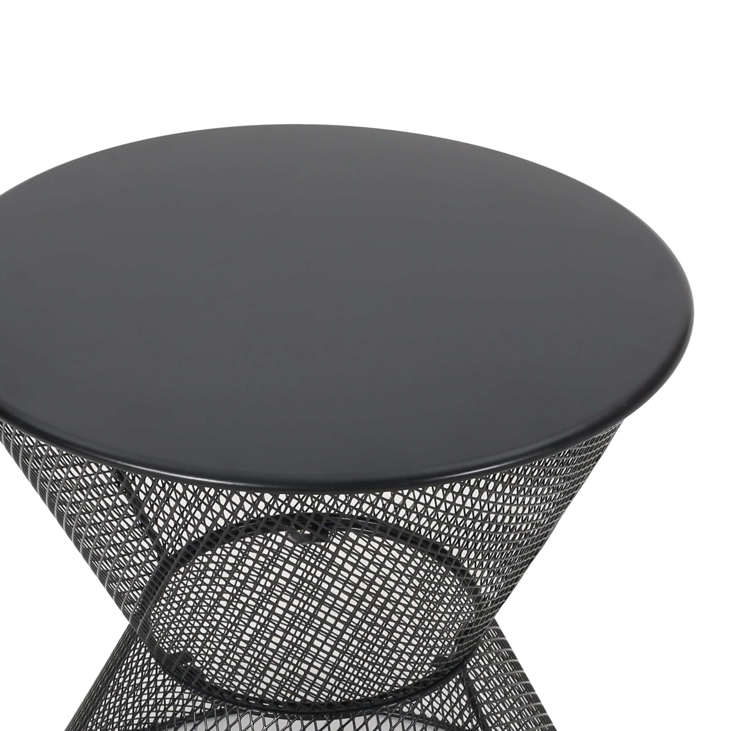NEVADA Indoor/Outdoor Side Table in Matte Black Mesh Finish