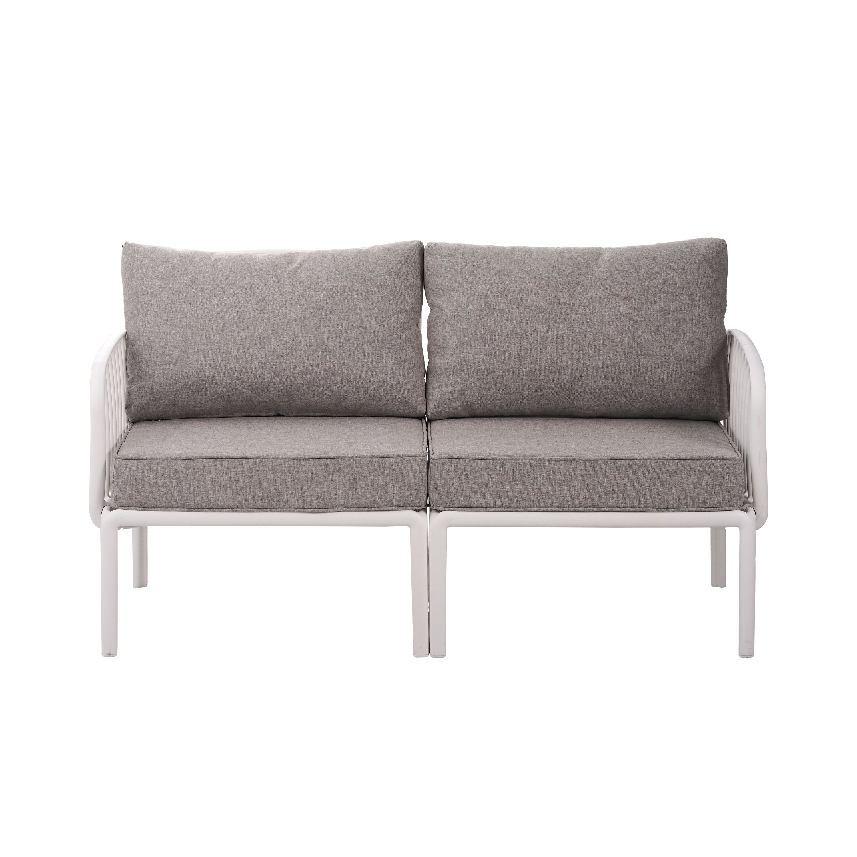 3 Piece Patio Conversation Set - White & Gray