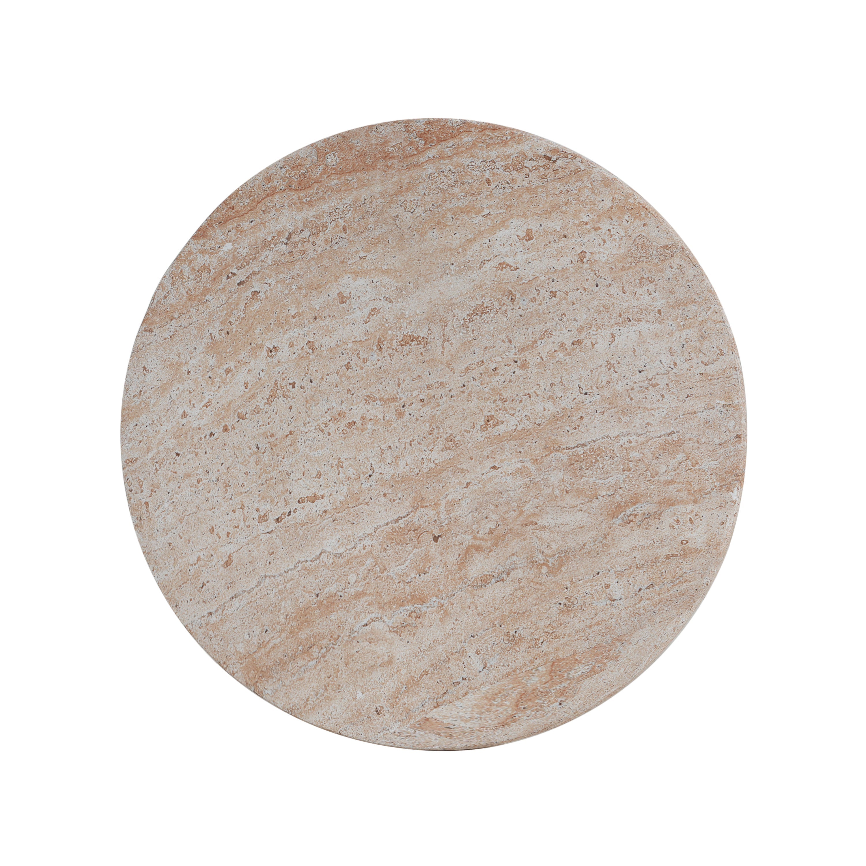 Outdoor/Indoor Lightweight Concrete Side Table in Travertine Finish