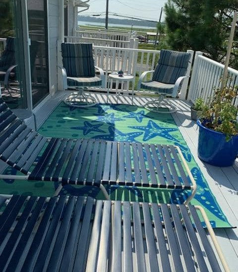 Starfish Blue & Green Reversible Outdoor Mat
