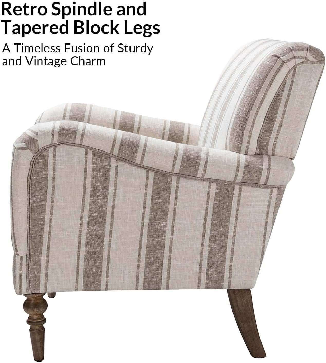 Tan Stripe Accent Chair