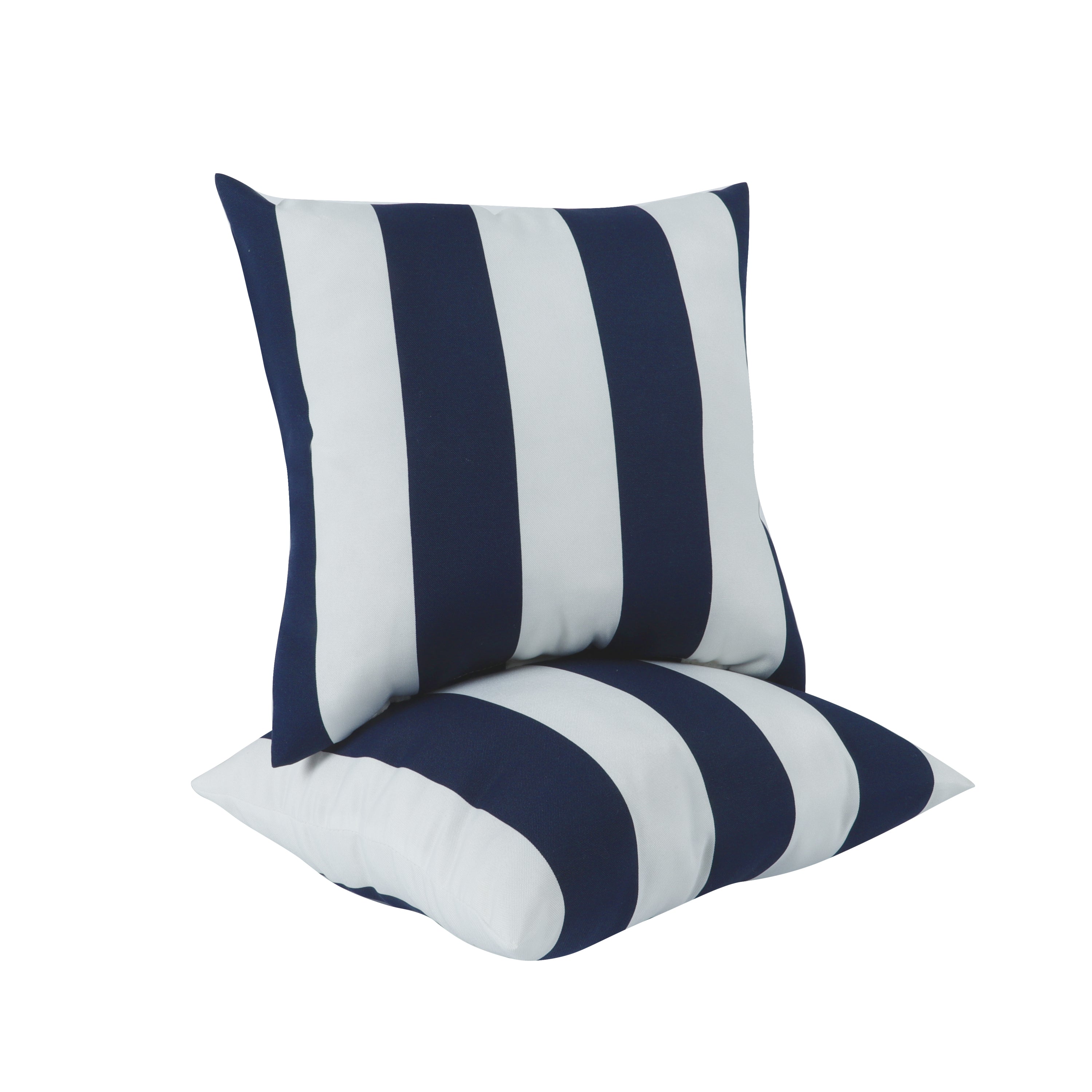2 Pack Outdoor Throw Pillows - Navy Stripe