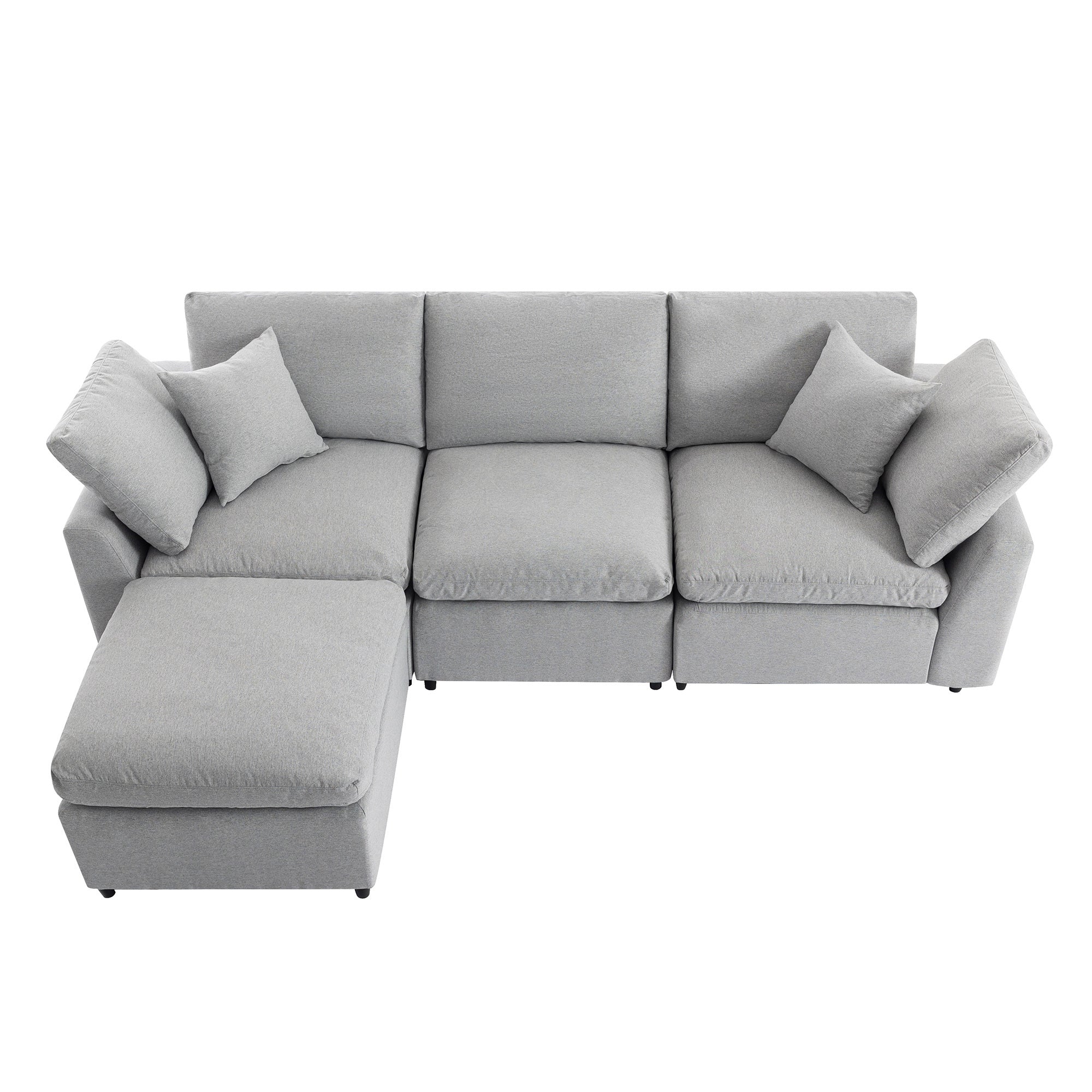 Down Filled Sectional Sofa in Grey