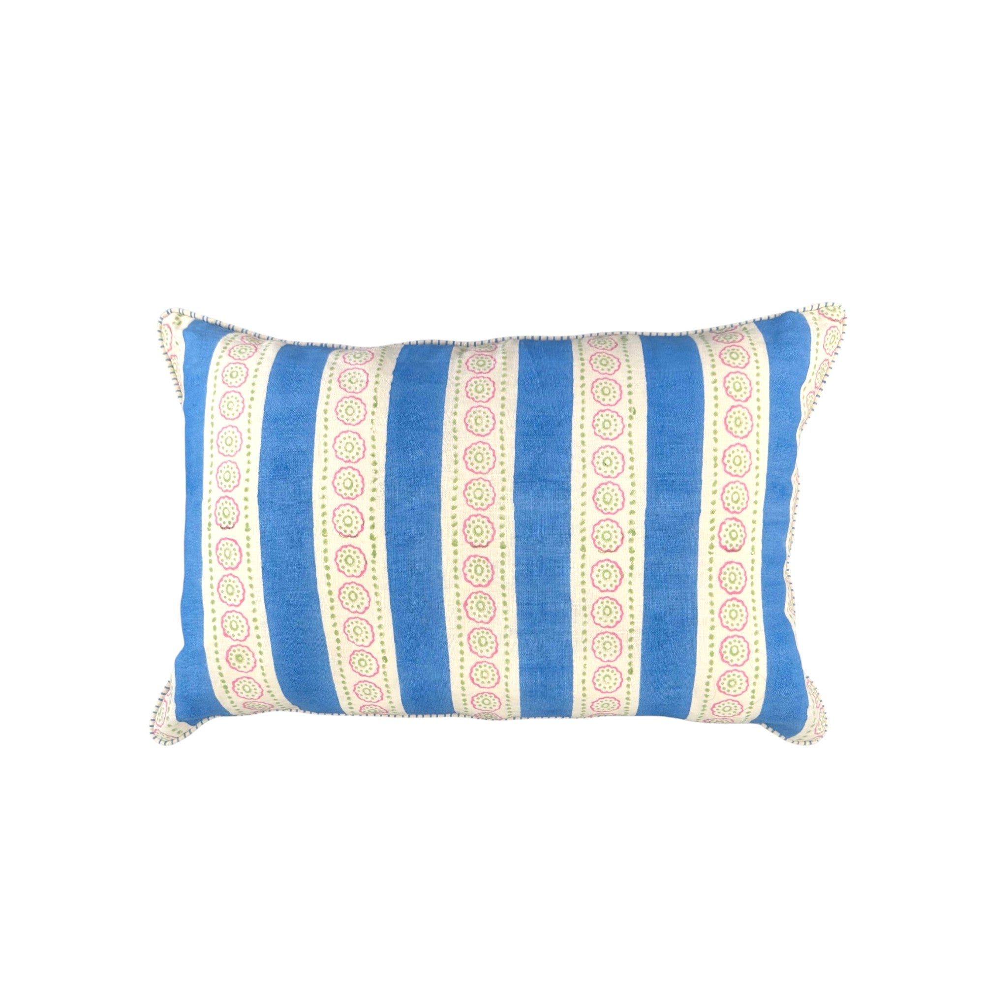 Malhaar Linen Pillow Cover - Blue
