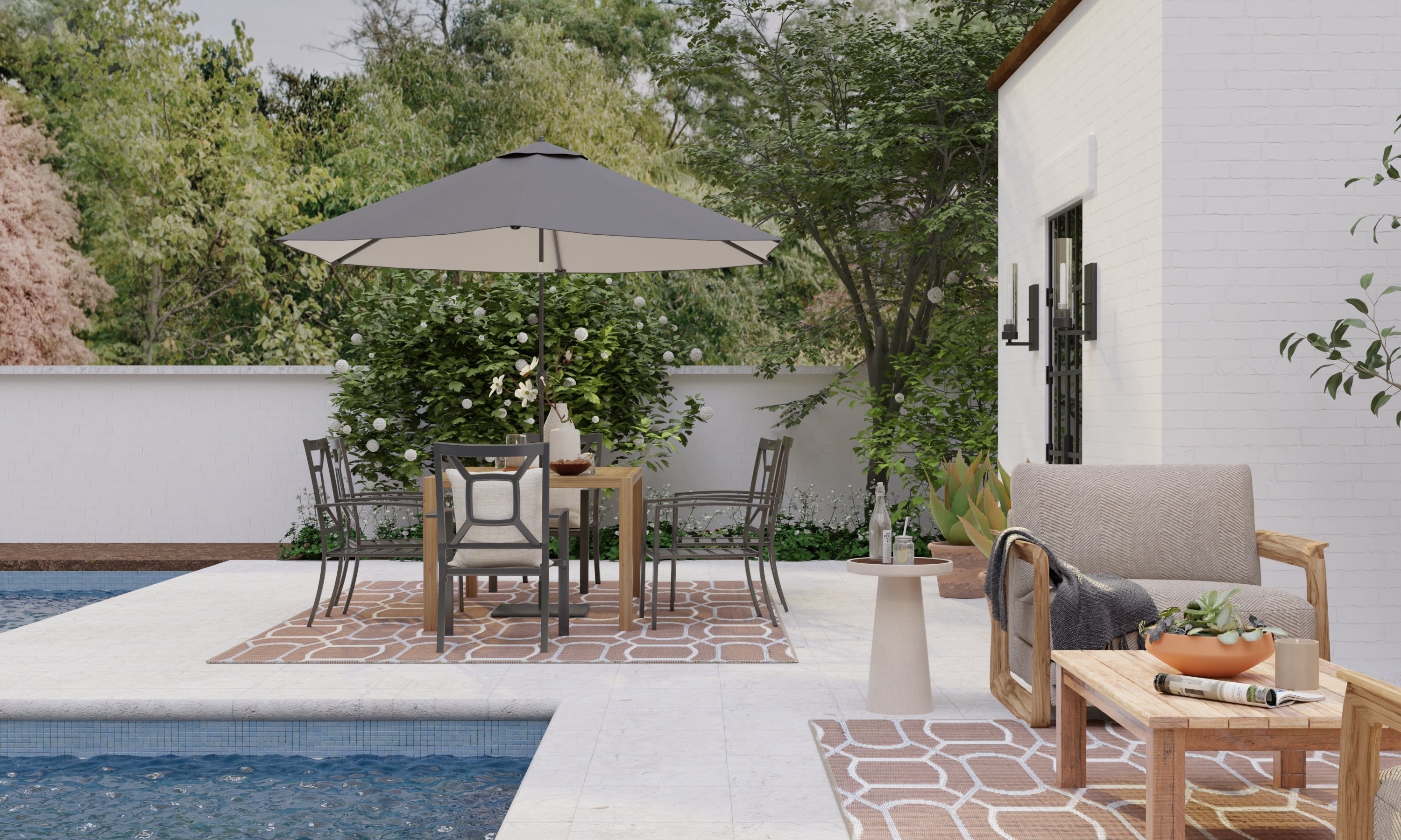 Oblong Brick Light Sienna Reversible Outdoor Mat