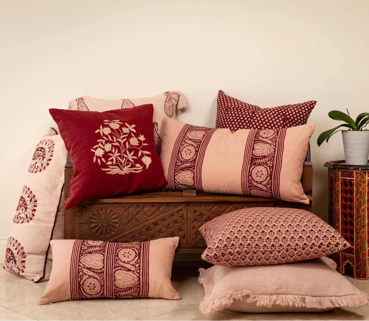 Tashkent Plum Lumbar Pillow Cover
