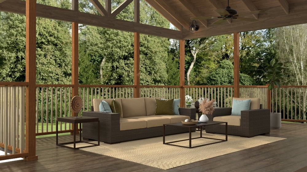 Basic Cream & Brown Reversible Outdoor Mat