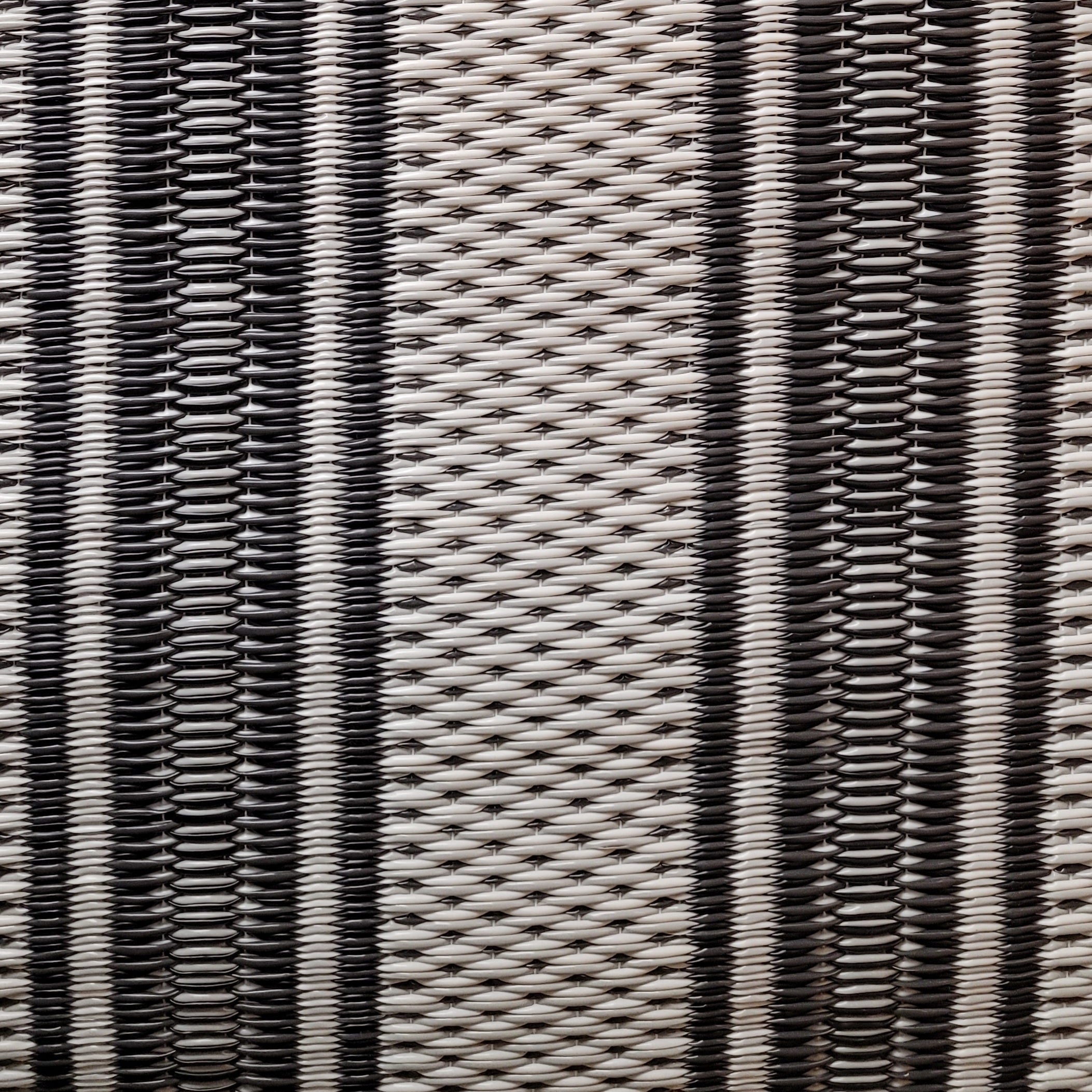 Vertical Stripe Black & Grey Outdoor Mat