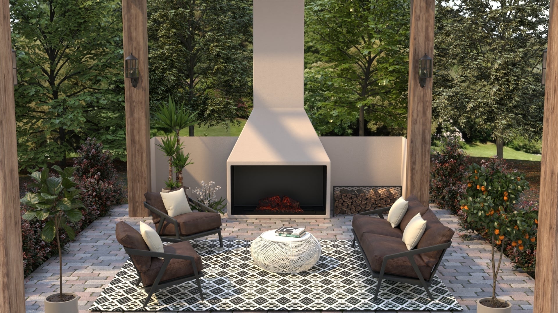 Scotch Black & White Reversible Outdoor Mat