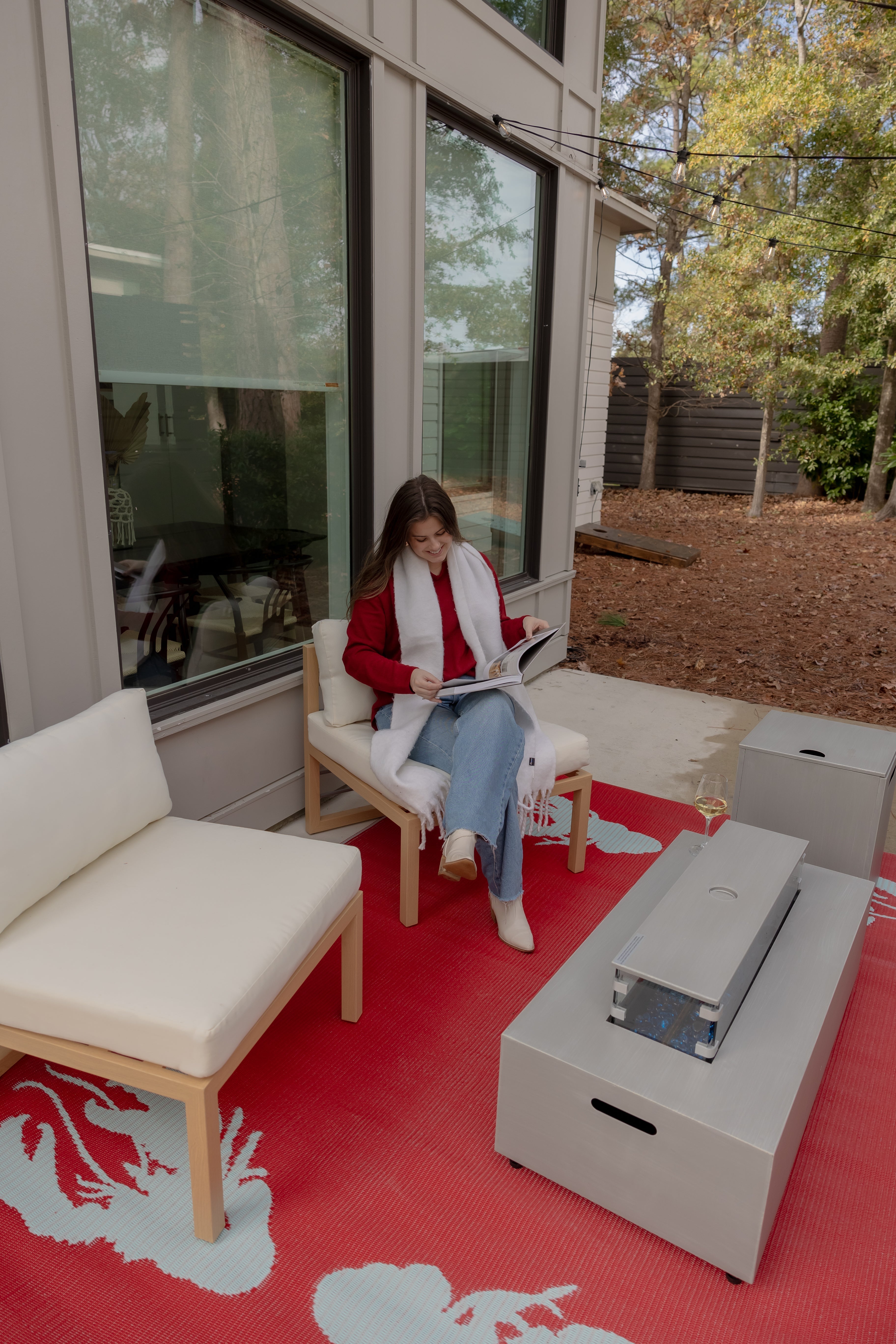 Four Lobster Red & Aqua Outdoor Mat