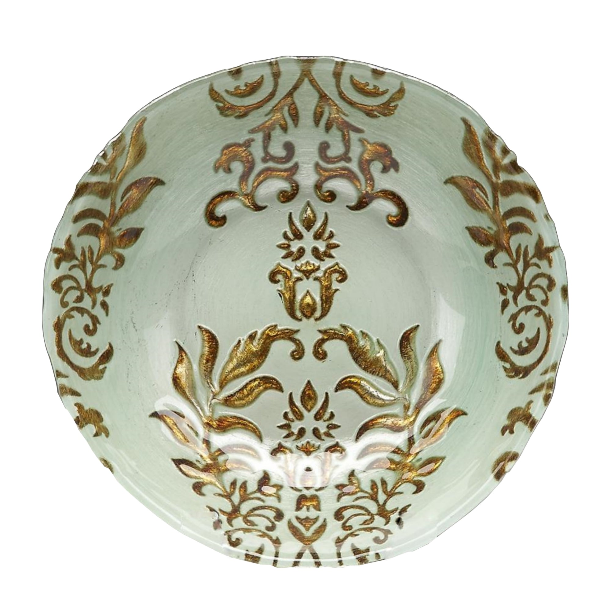 DAMASK 7.5" Turquoise/Gold Bowl