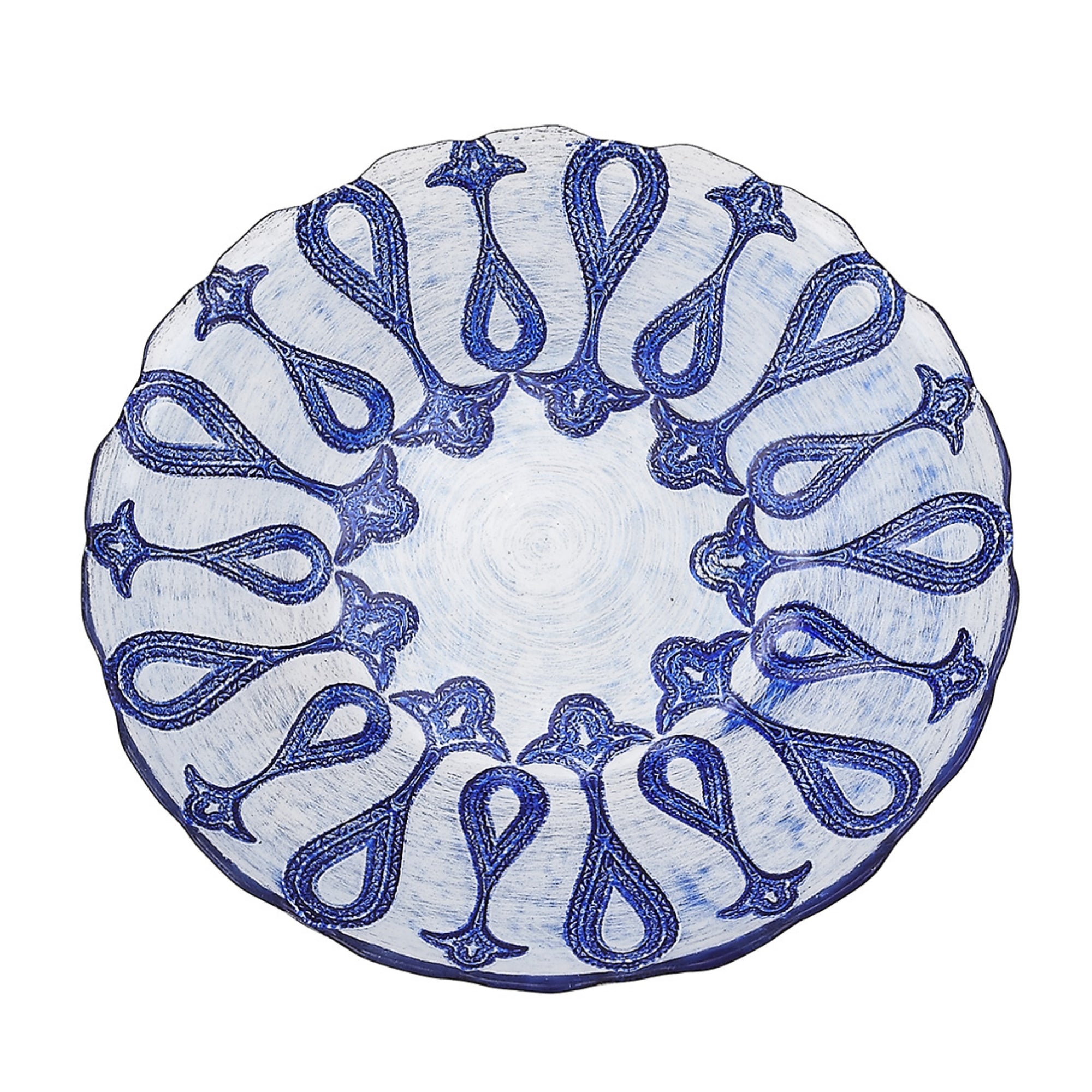 LARISSA 8.5" Blue/Silver Plates - Set of 4