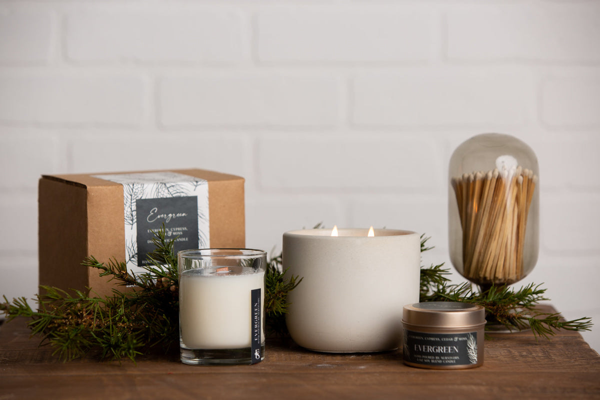 Evergreen Cement Candle
