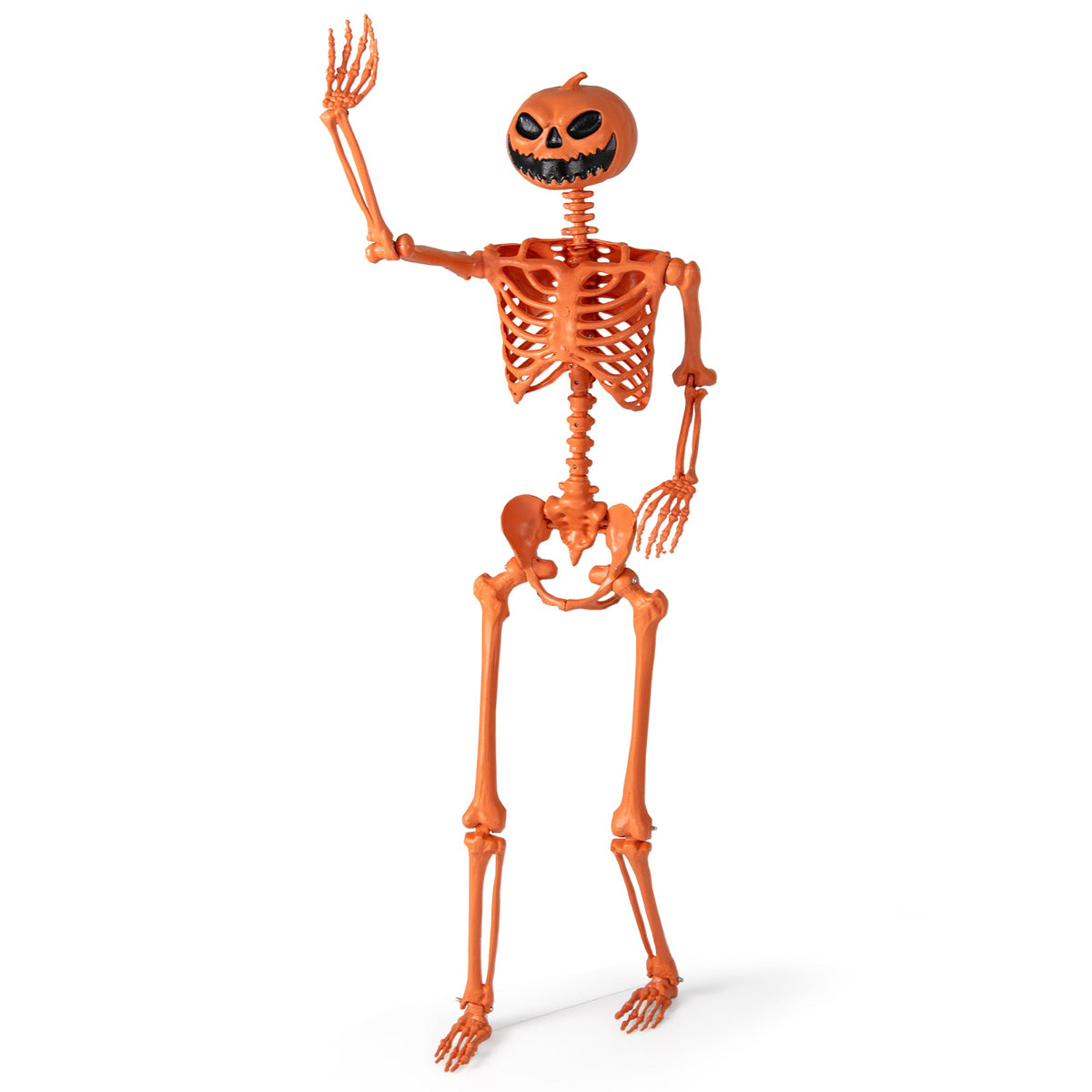 5.2 FT Life-Size Poseable Halloween Skeleton - Orange