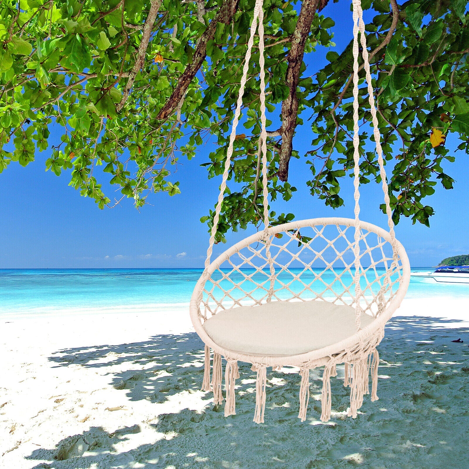 Cushioned Hammock Chair with Hanging Kit
