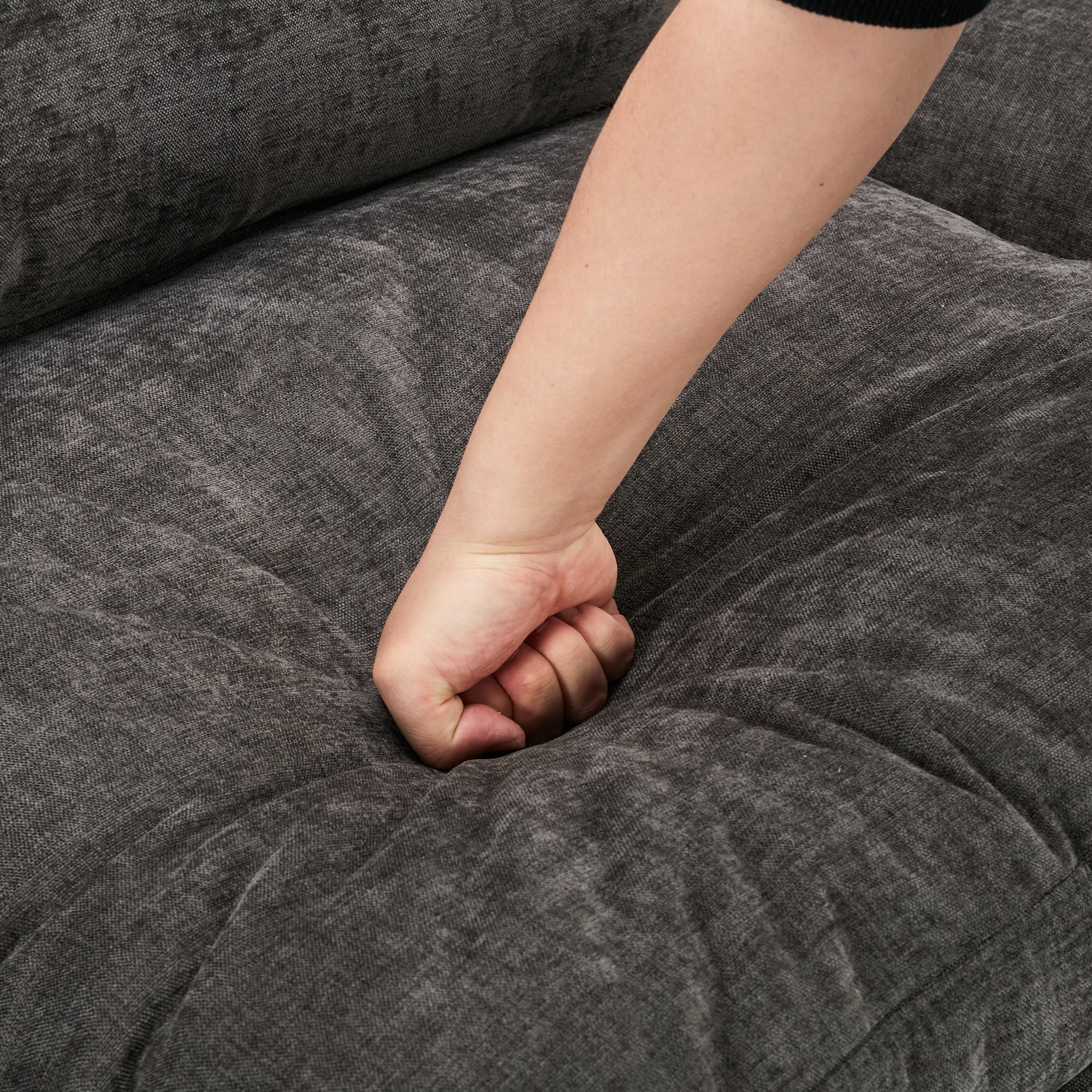 Cozy Upholstered Oversized 3-Seater Cloud Sofa in Dark Gray