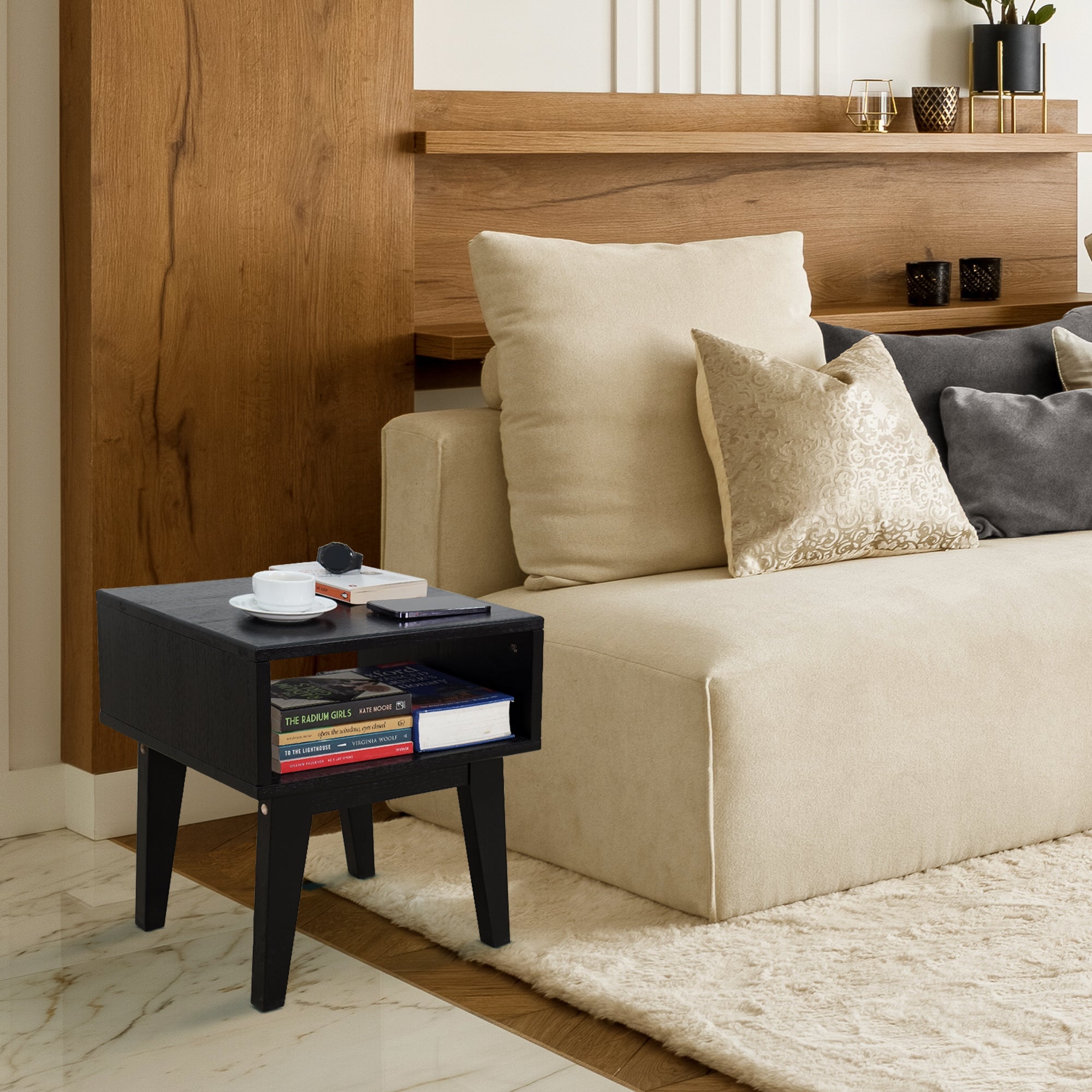 Serena Solid Acacia Wood Nightstand - 6 Colors