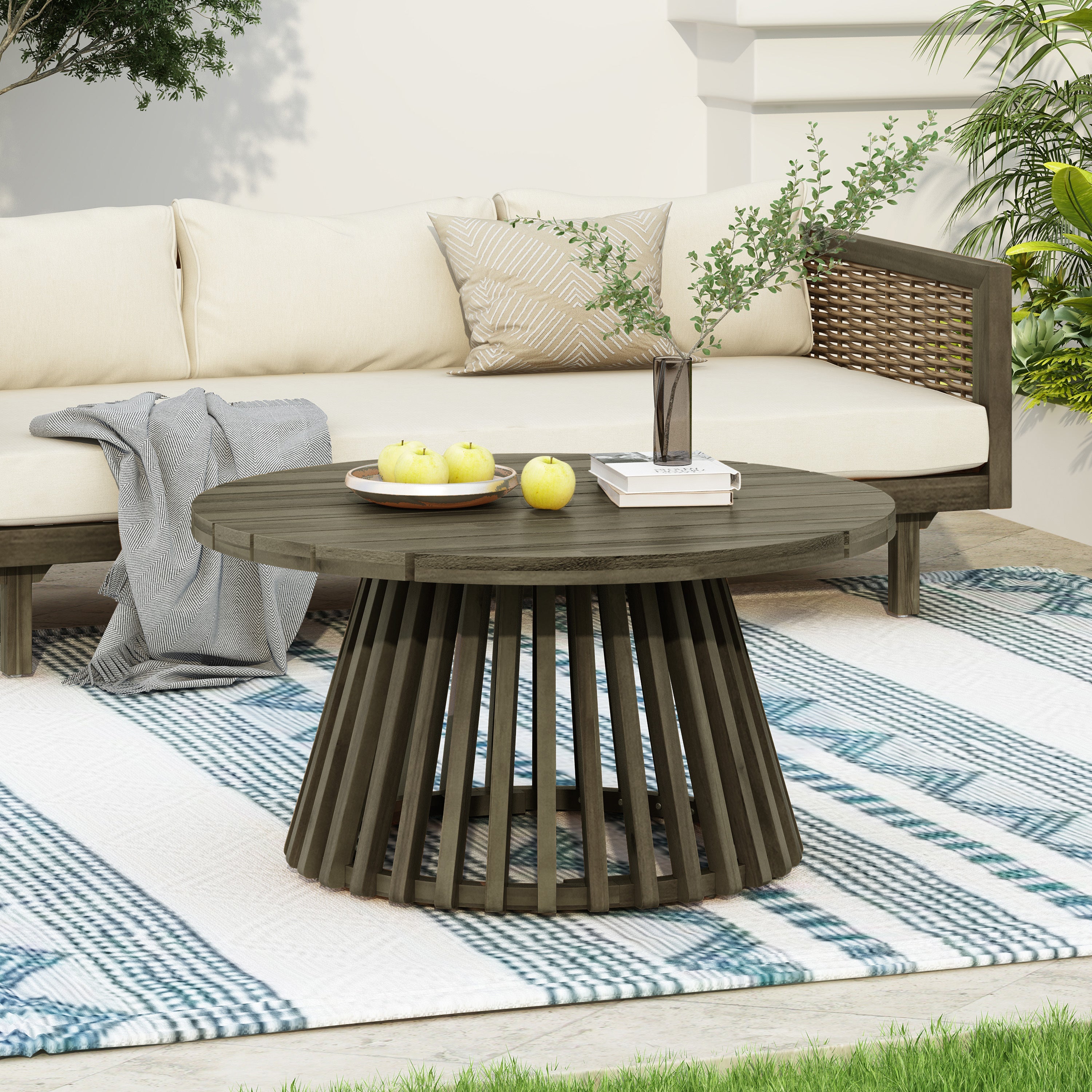 Outdoor Acacia Wood Coffee Table - Grey