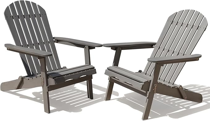 Idzo Outdoor Adirondack Chair - Set of 2, Gray