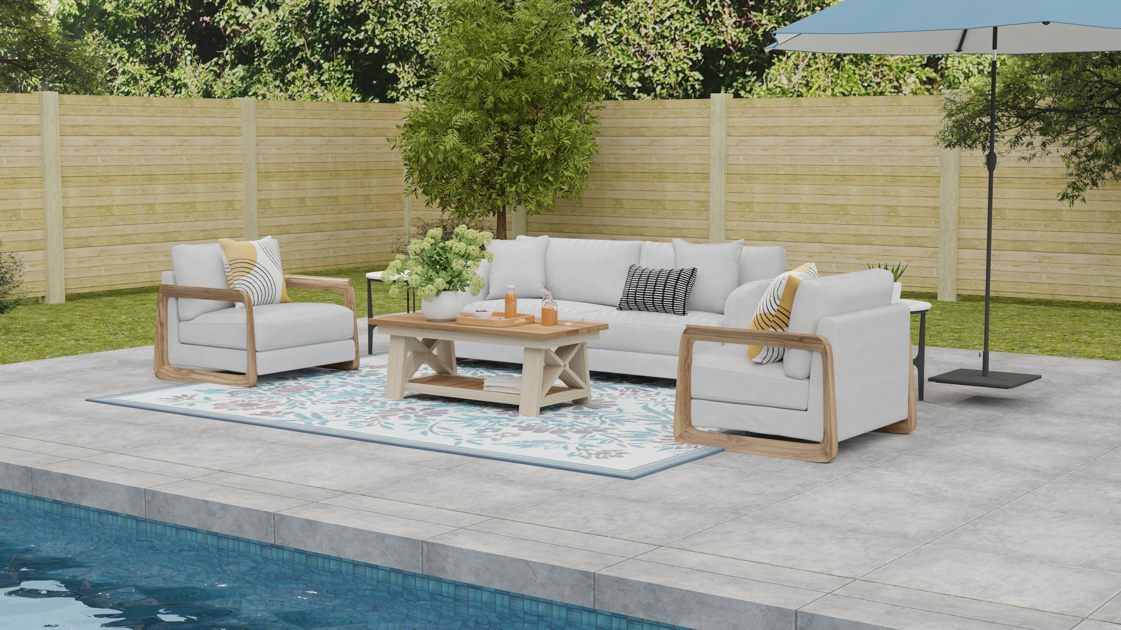 Wildflowers Stone Terra Outdoor Mat