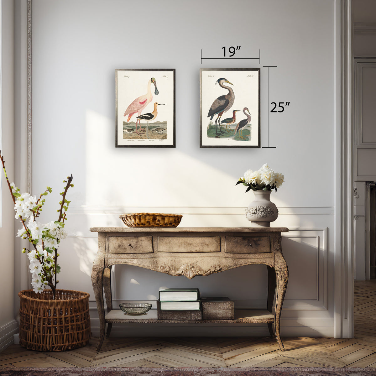 Spoonbill Birds in Silver Frame - 18 x 24 inch