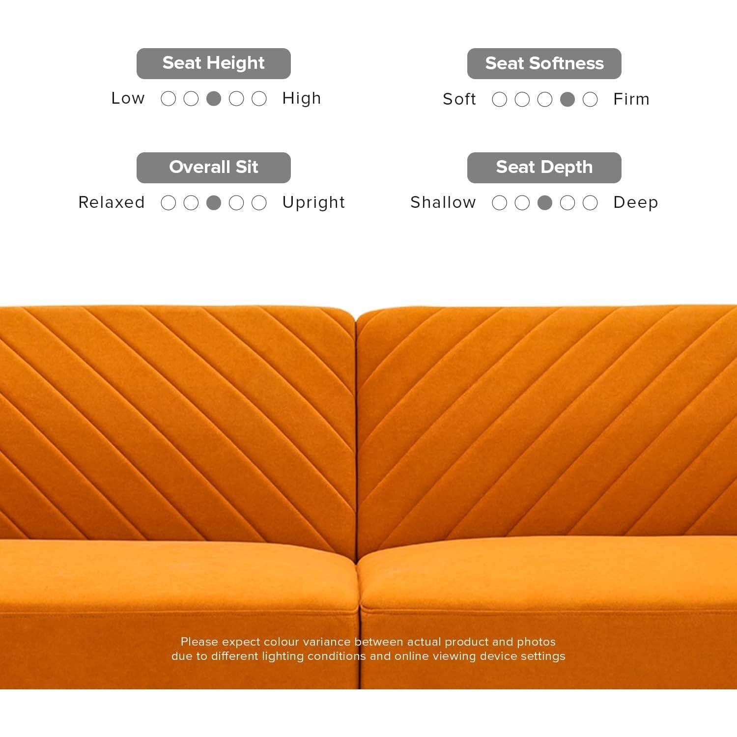 Chloe Futon Sofa Bed in Tangerine