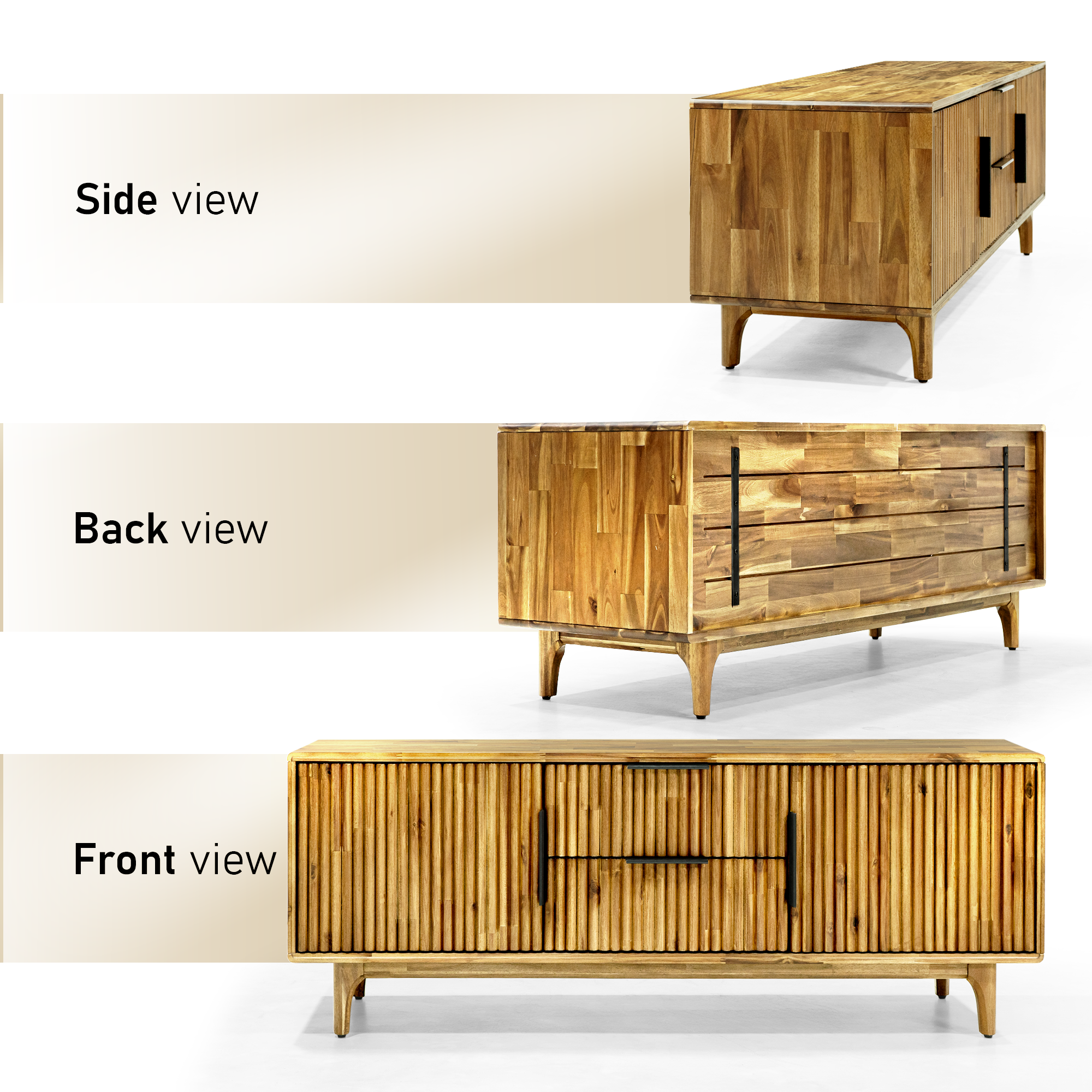 Bosk Solid Wood Storage Bench in Walnut or Natural